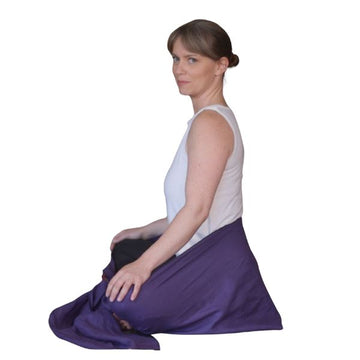 Lotus meditation wrap - supportive and comfortable seating for meditation - Plum